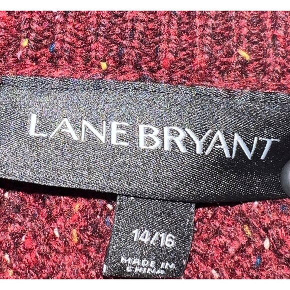 Lane Bryant Womens Burgundy Textured Knit Sweater Size 14/16 100% Acrylic - Picture 3 of 5